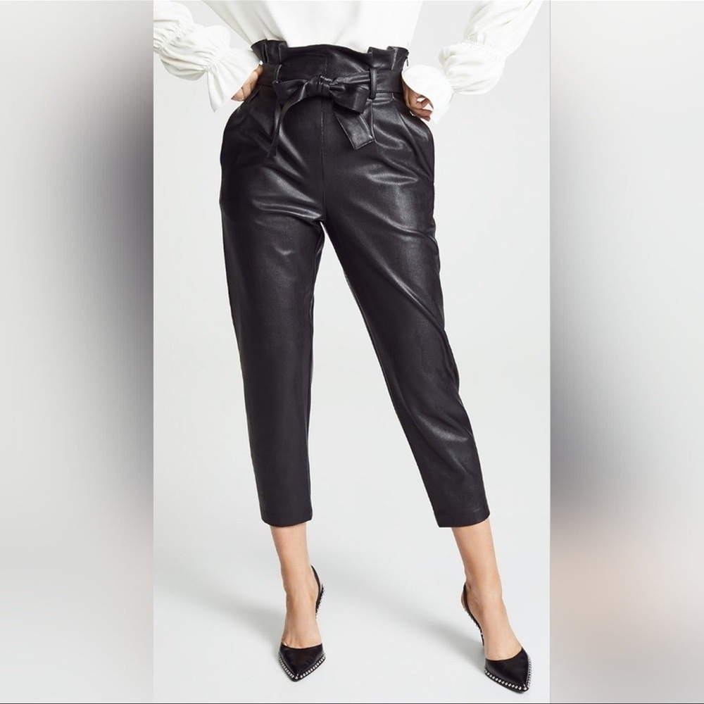 Amanda Uprichard Tessi Faux Leather Pant in Black Sz XS #F